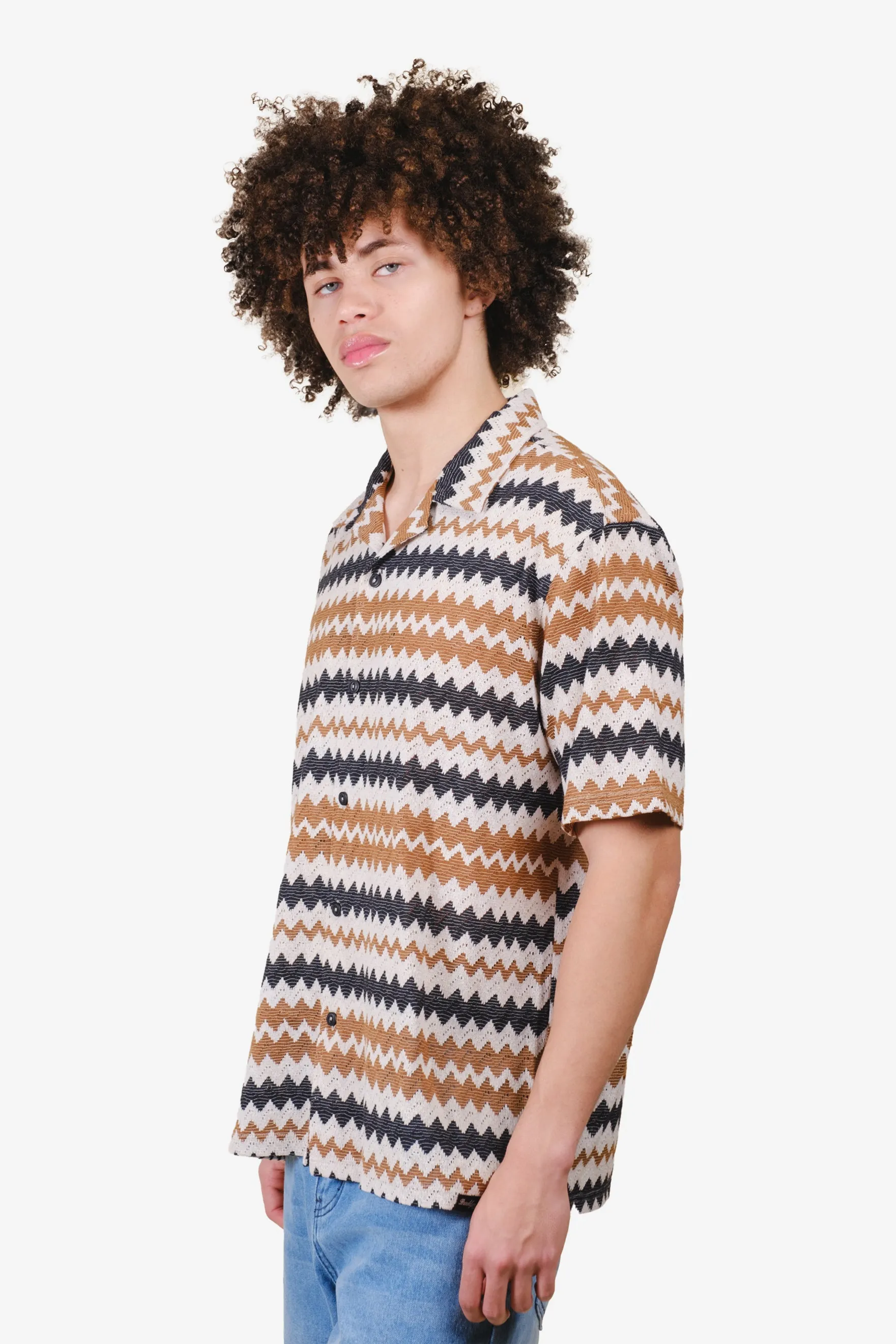 Zig Zag Jacquard Camp Shirt sold by Brooklyn Cloth product image thumbnail 2