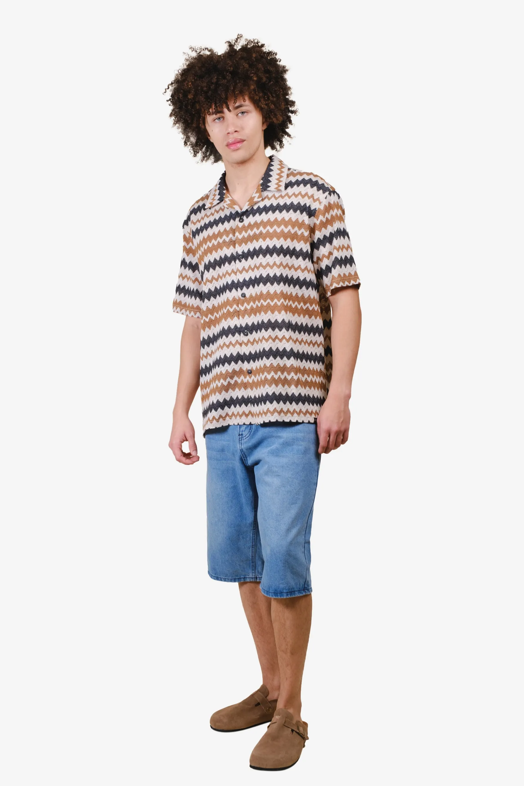 Zig Zag Jacquard Camp Shirt sold by Brooklyn Cloth product image thumbnail 5