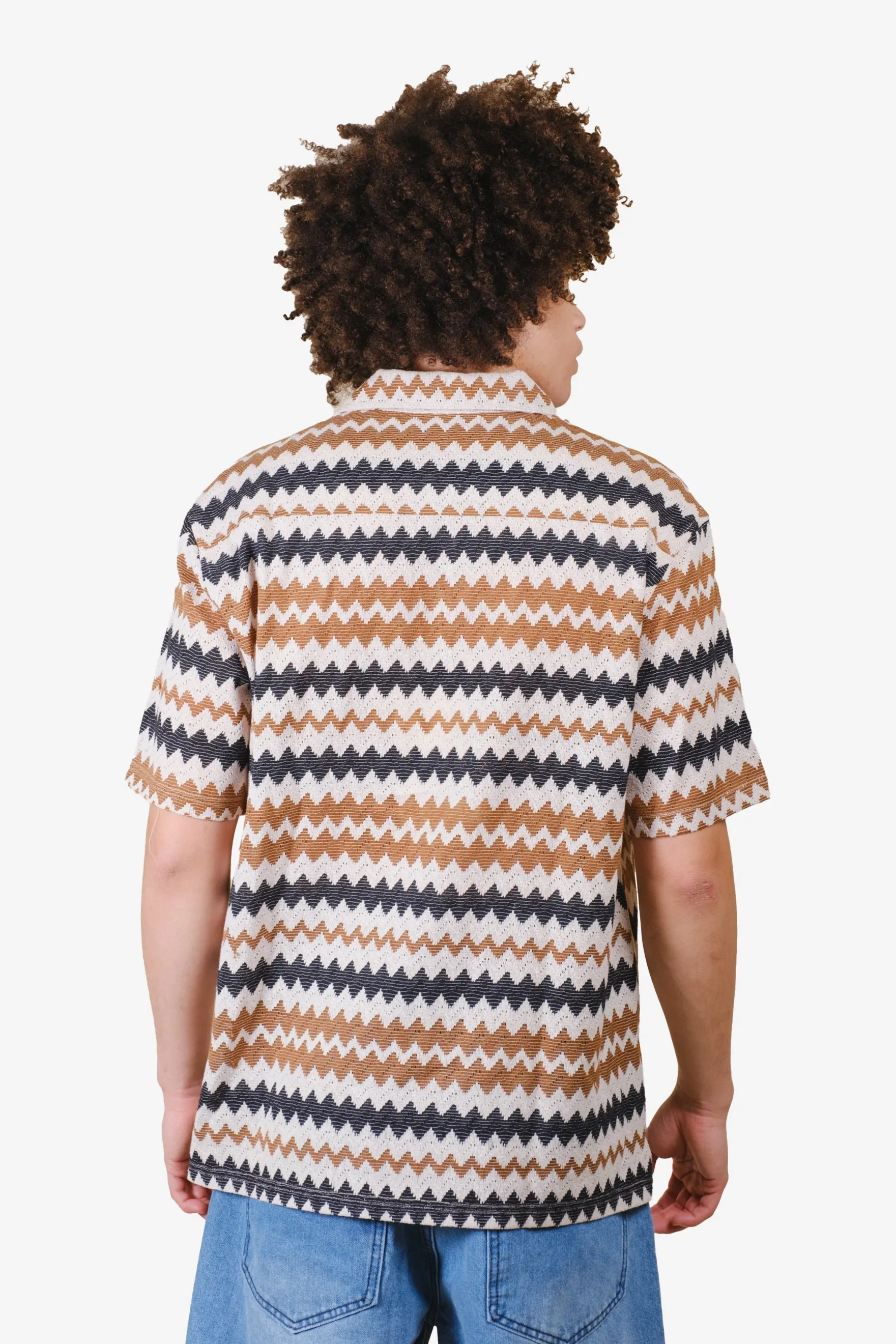 Zig Zag Jacquard Camp Shirt sold by Brooklyn Cloth product image thumbnail 4