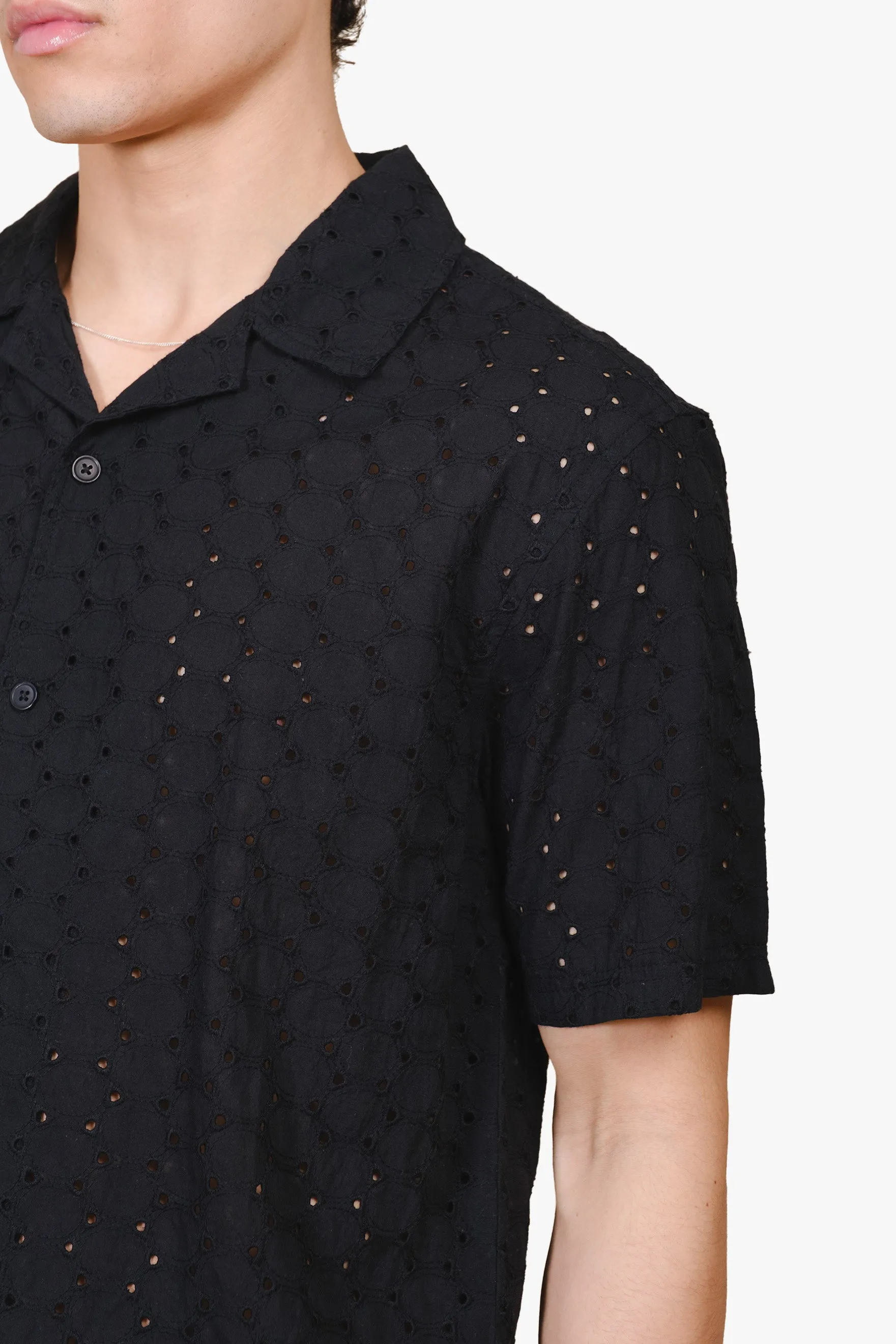 Camp Collar Woven Eyelet Shirt sold by Brooklyn Cloth product image thumbnail 3