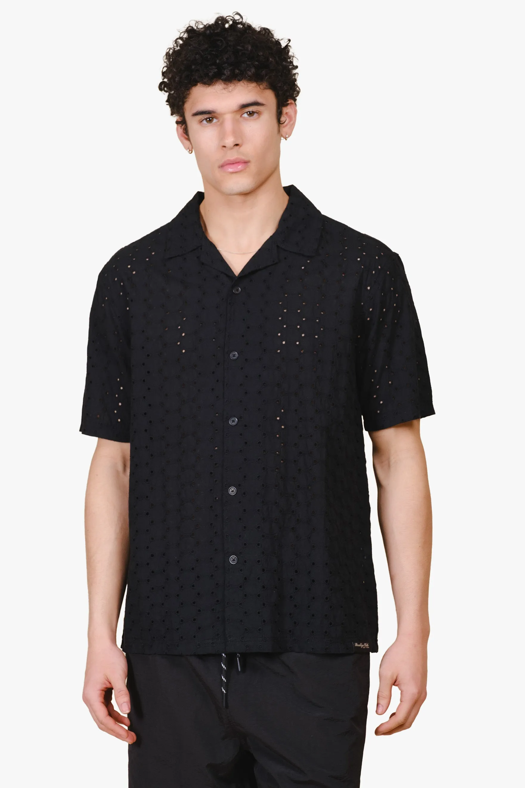 Camp Collar Woven Eyelet Shirt sold by Brooklyn Cloth