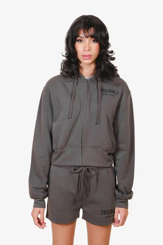 Women's Originals Cropped Zip Hoodie sold by Brooklyn Cloth