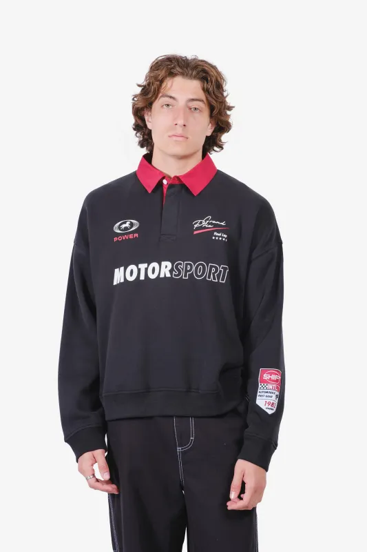 Motorsport 82 Rugby Fleece sold by Brooklyn Cloth