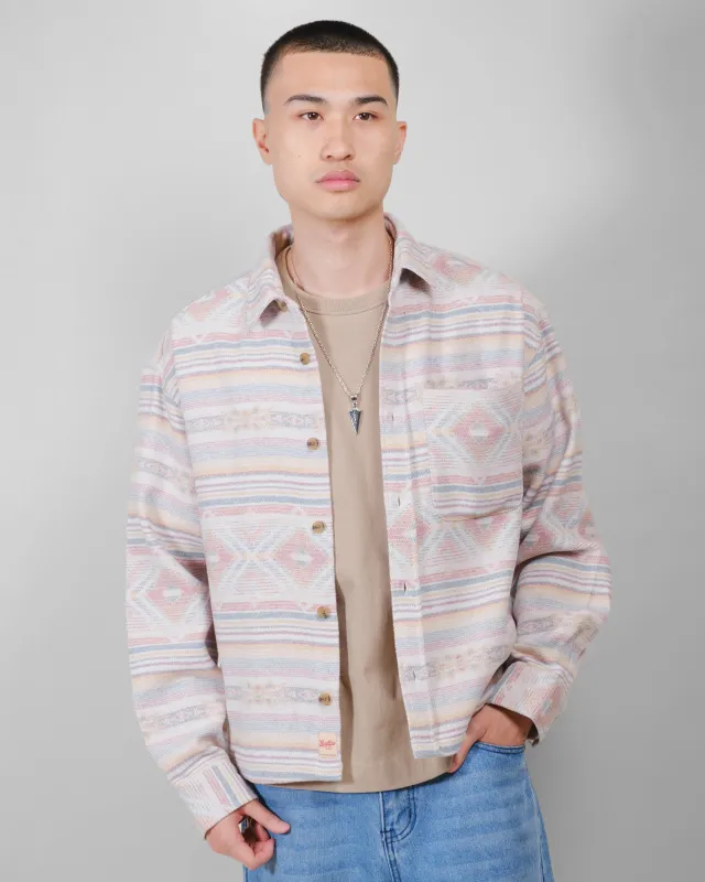 Boxy Baja Blanket Jacquard Shacket made by Brooklyn Cloth