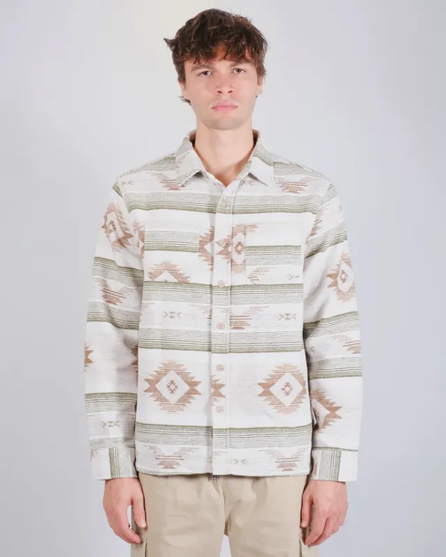 Striper Native Jacquard Shacket made by Brooklyn Cloth