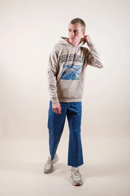 Sand The Great Outdoors Fleece Hoodie sold by Brooklyn Cloth