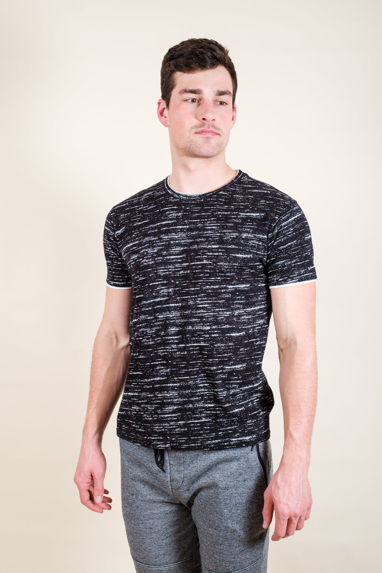 Double Layer Straight Hem Streaky Tee sold by Brooklyn Cloth product image thumbnail 3
