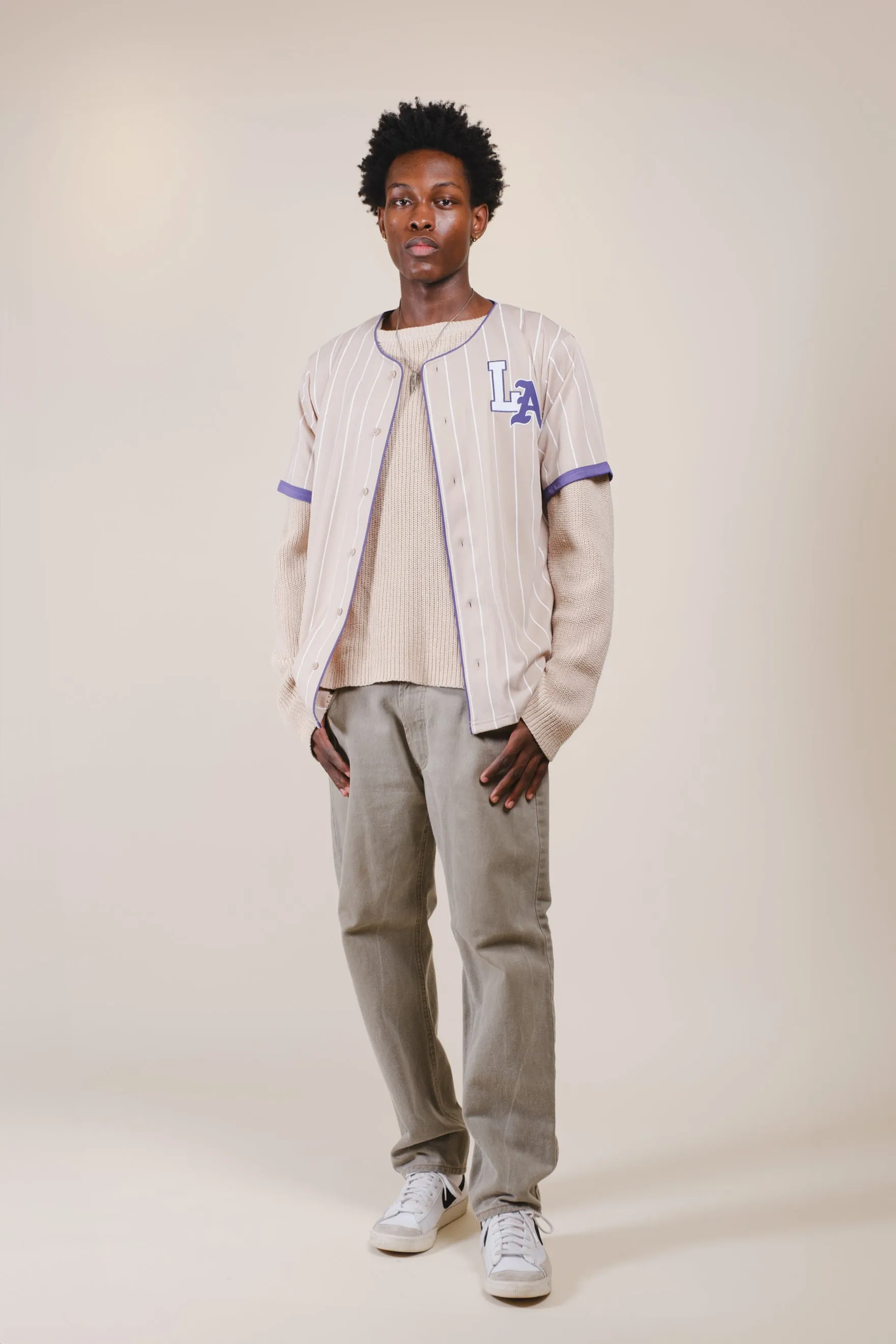 LA Pinstripe Baseball Jersey sold by Brooklyn Cloth product image thumbnail 4