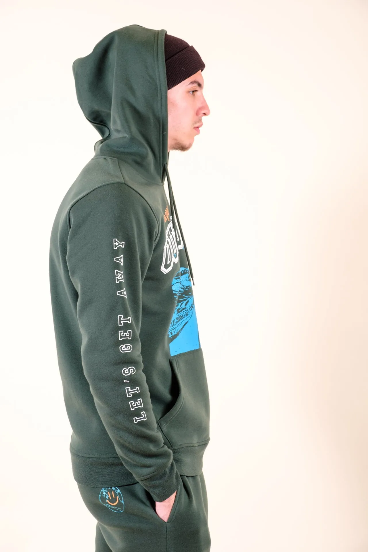 Hunter Green The Great Outdoors Fleece Hoodie sold by Brooklyn Cloth product image thumbnail 4
