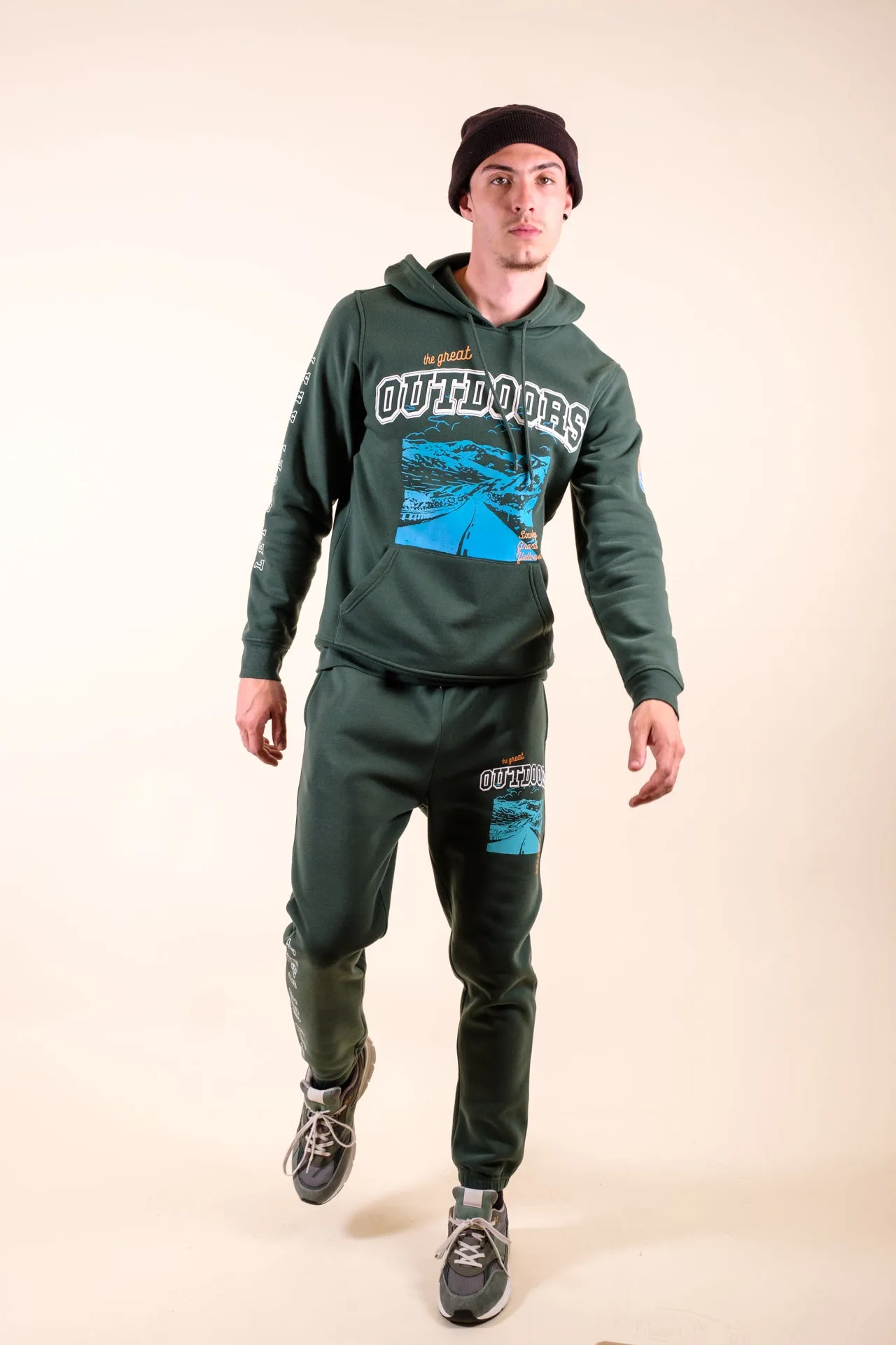 Hunter Green The Great Outdoors Fleece Hoodie sold by Brooklyn Cloth product image thumbnail 2