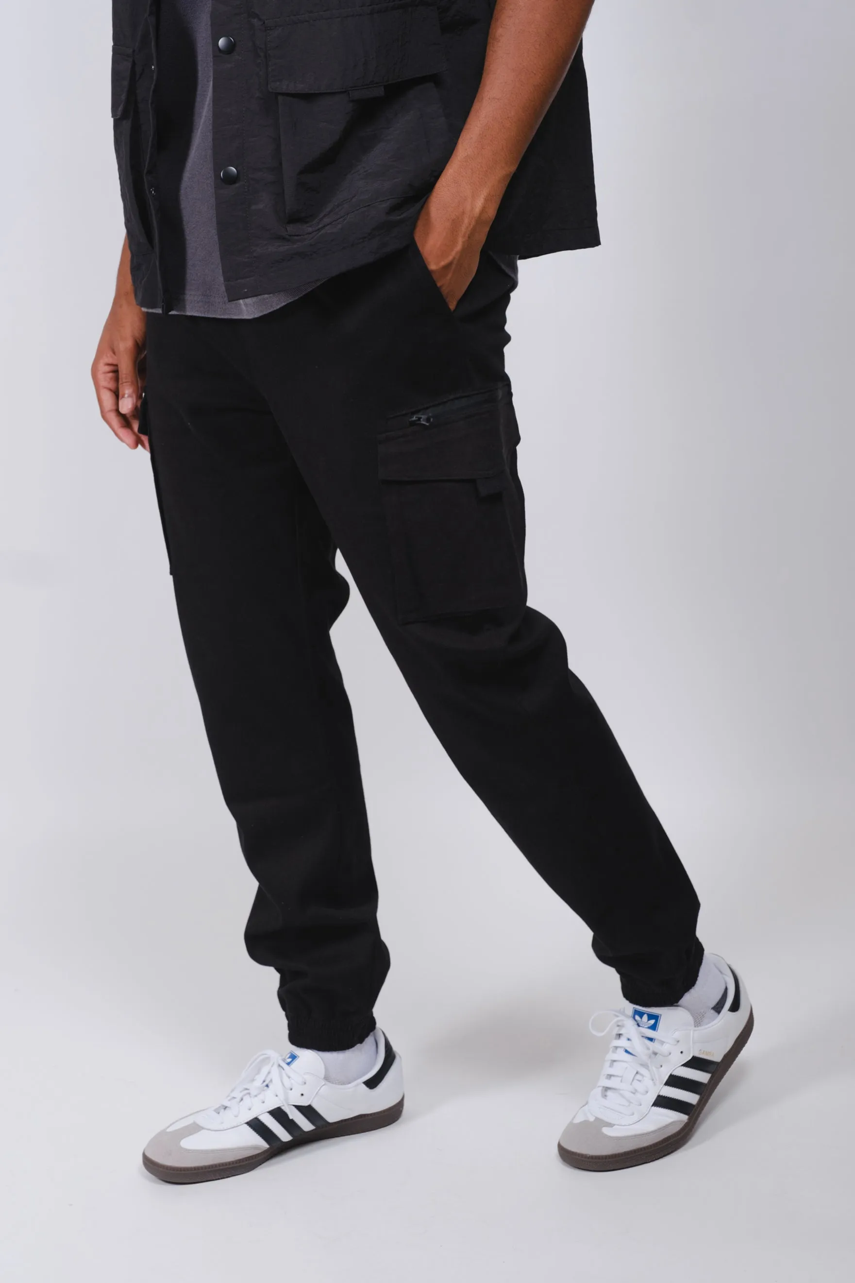 Cargo Pocket Zip Twill Jogger sold by Brooklyn Cloth