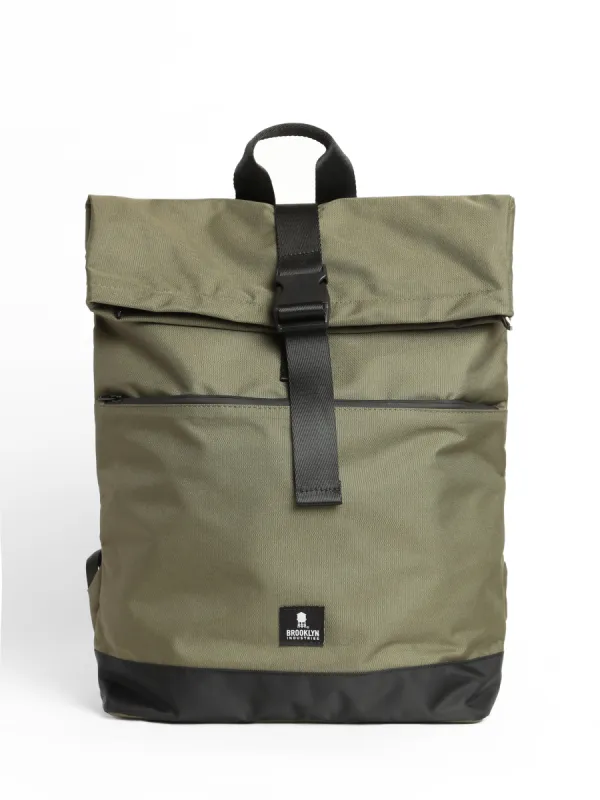 Rolltop Backpack in Khaki sold by Brooklyn Industries