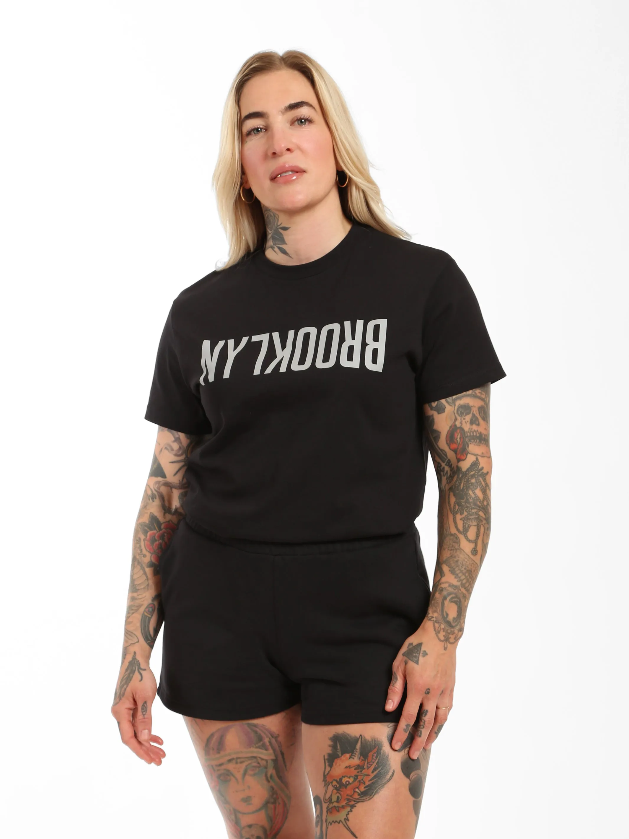 Women's Reversed Brooklyn Print T-shirt in Black sold by Brooklyn Industries product image thumbnail 3