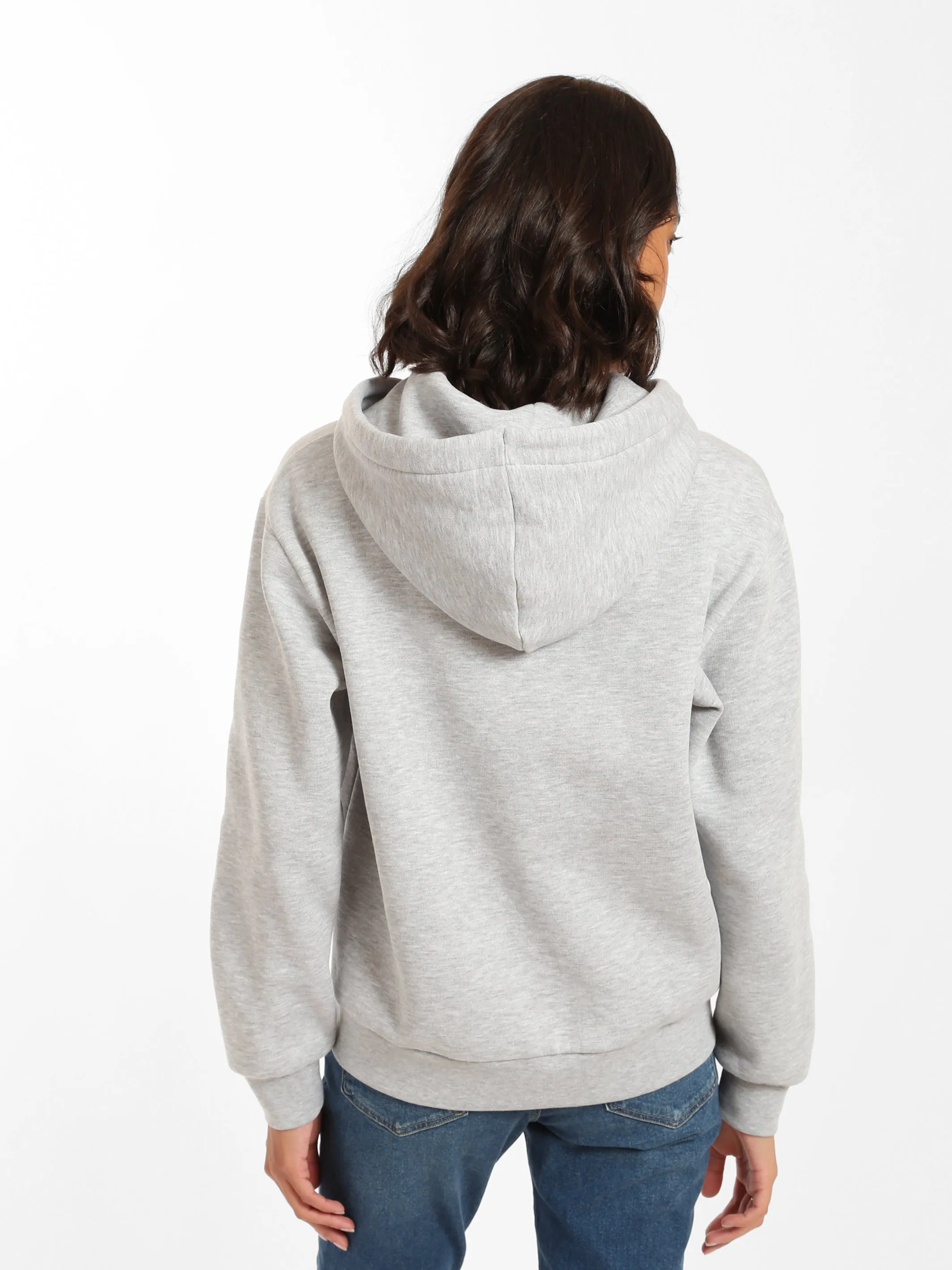Women's BKI 1998 Zip Up Hoodie in Grey Melange sold by Brooklyn Industries product image thumbnail 4