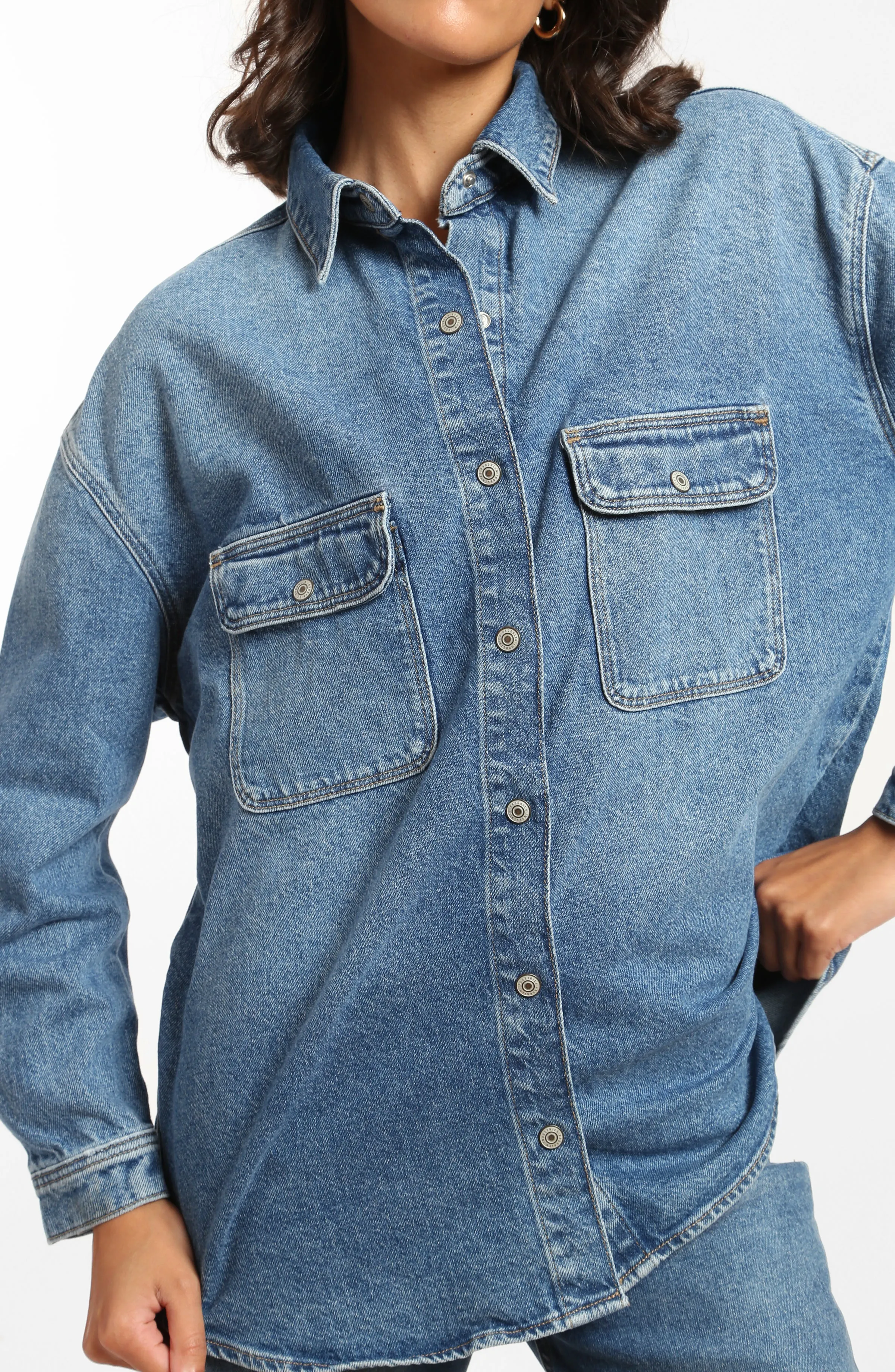 Ocean Denim Shirt in Blue Denim sold by Brooklyn Industries product image thumbnail 3