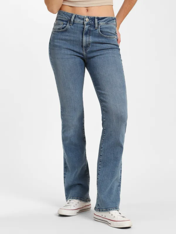 Metro Flare Jeans in Mid Denim sold by Brooklyn Industries