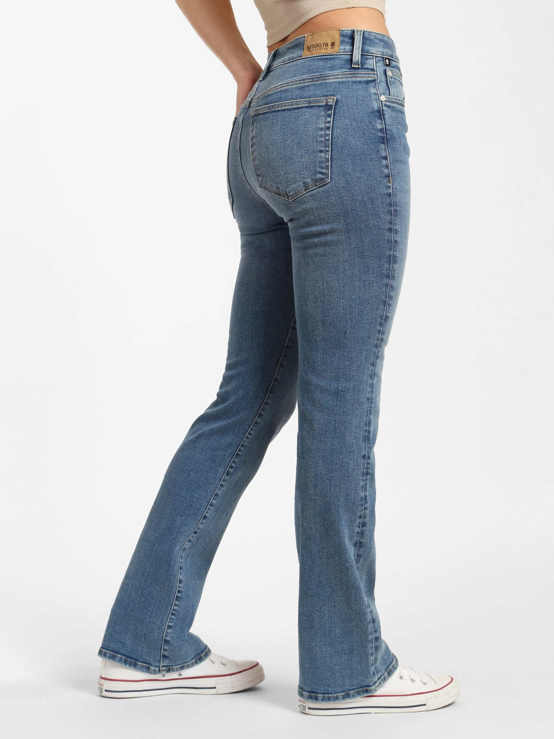 Metro Flare Jeans in Mid Denim sold by Brooklyn Industries product image thumbnail 4