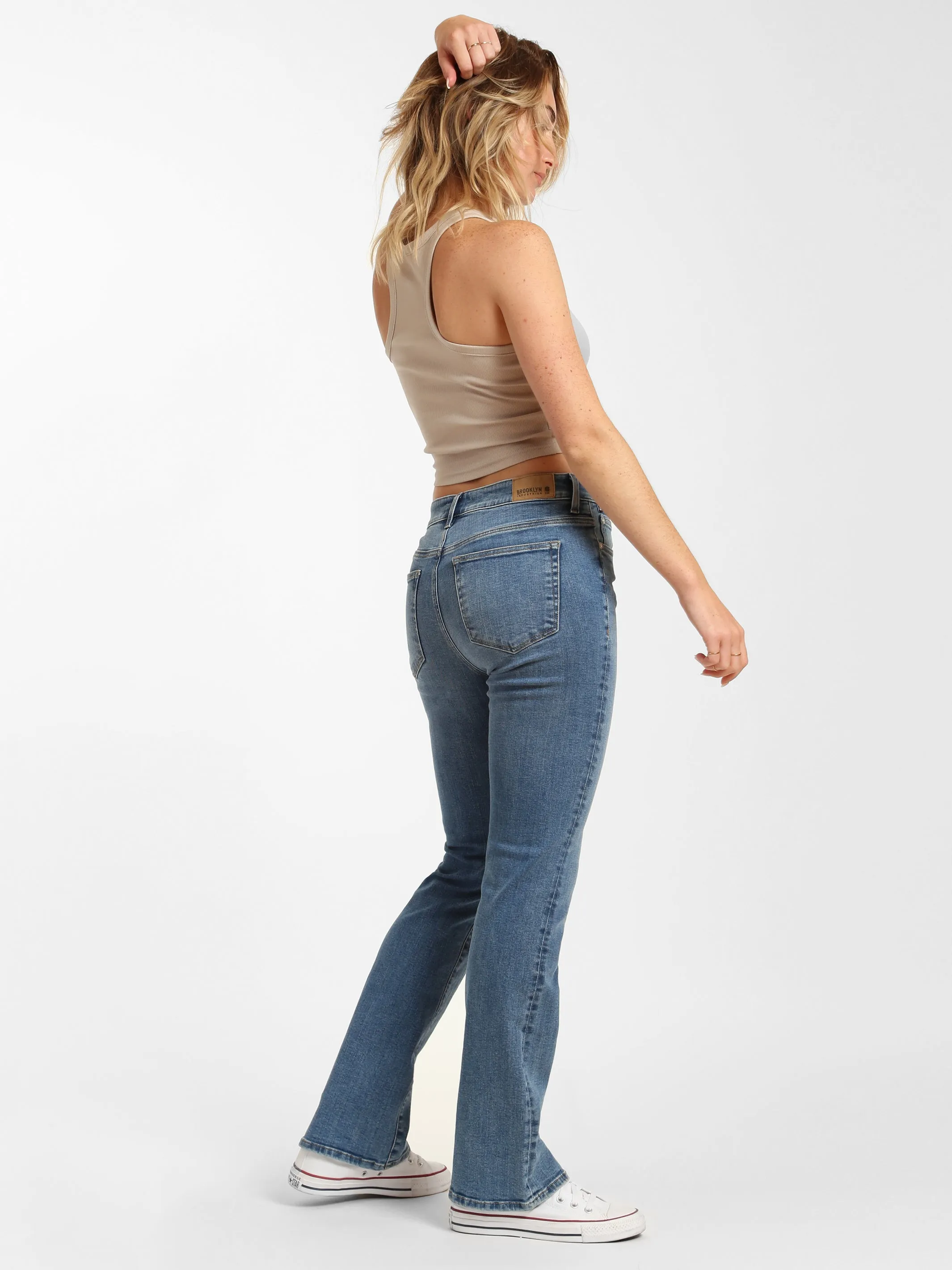 Metro Flare Jeans in Mid Denim sold by Brooklyn Industries product image thumbnail 3