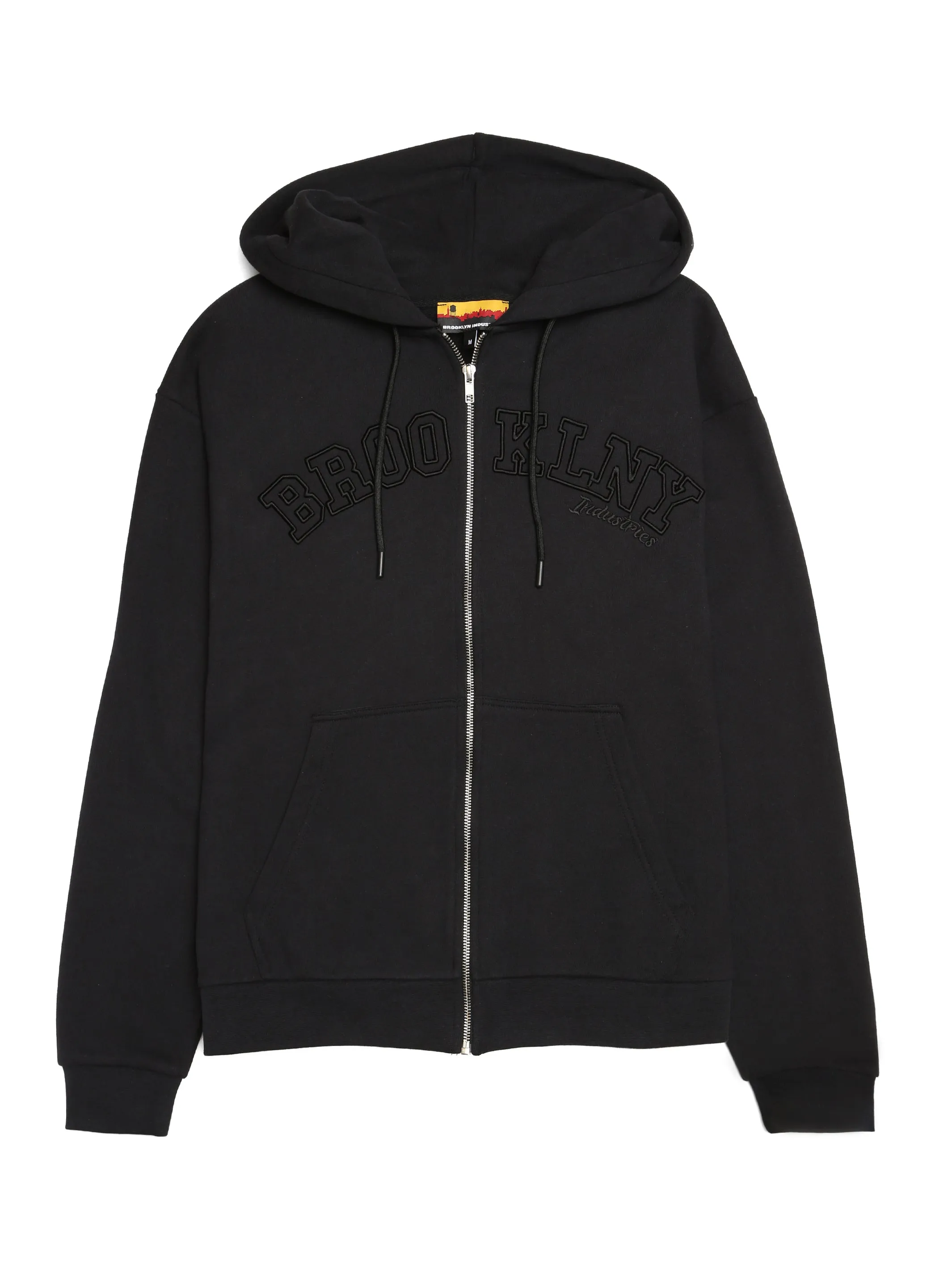 Men's "Brooklyn NY" Zip-Up Hoodie in Black sold by Brooklyn Industries