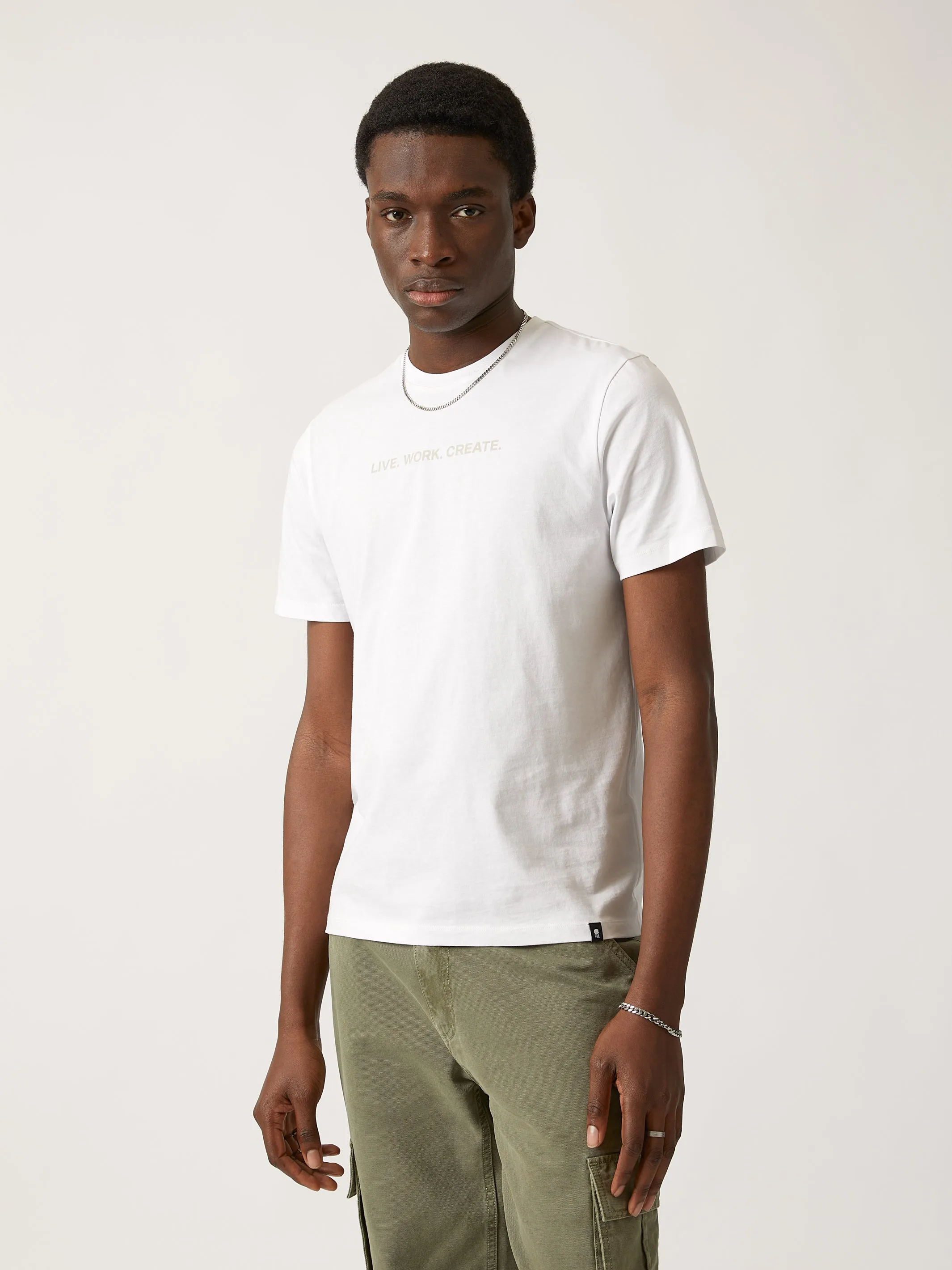 Men's Brooklyn Industries Live Work Create T-shirt in White sold by Brooklyn Industries product image thumbnail 4