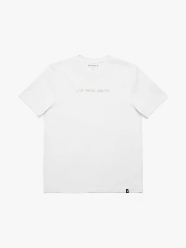 Men's Brooklyn Industries Live Work Create T-shirt in White sold by Brooklyn Industries