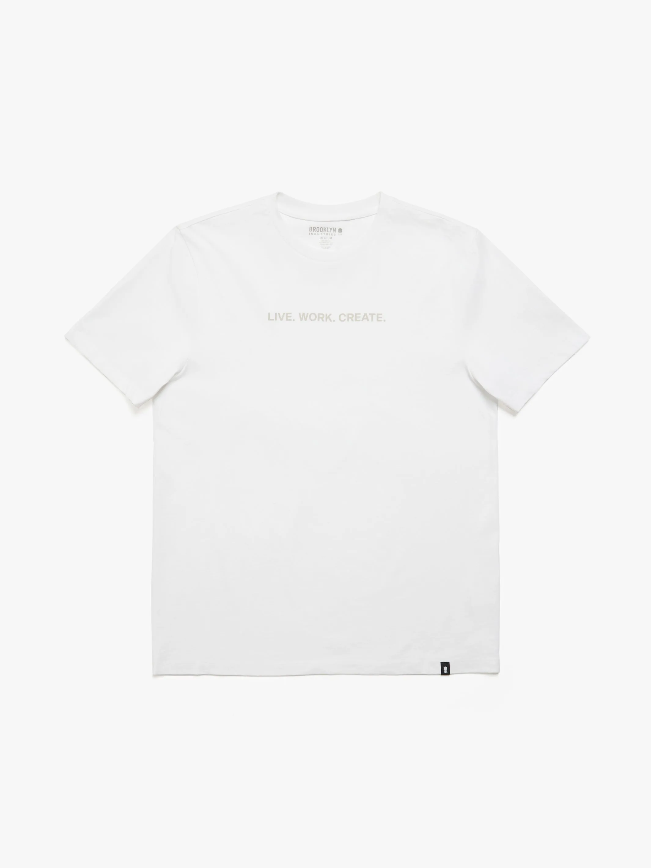 Men's Brooklyn Industries Live Work Create T-shirt in White sold by Brooklyn Industries