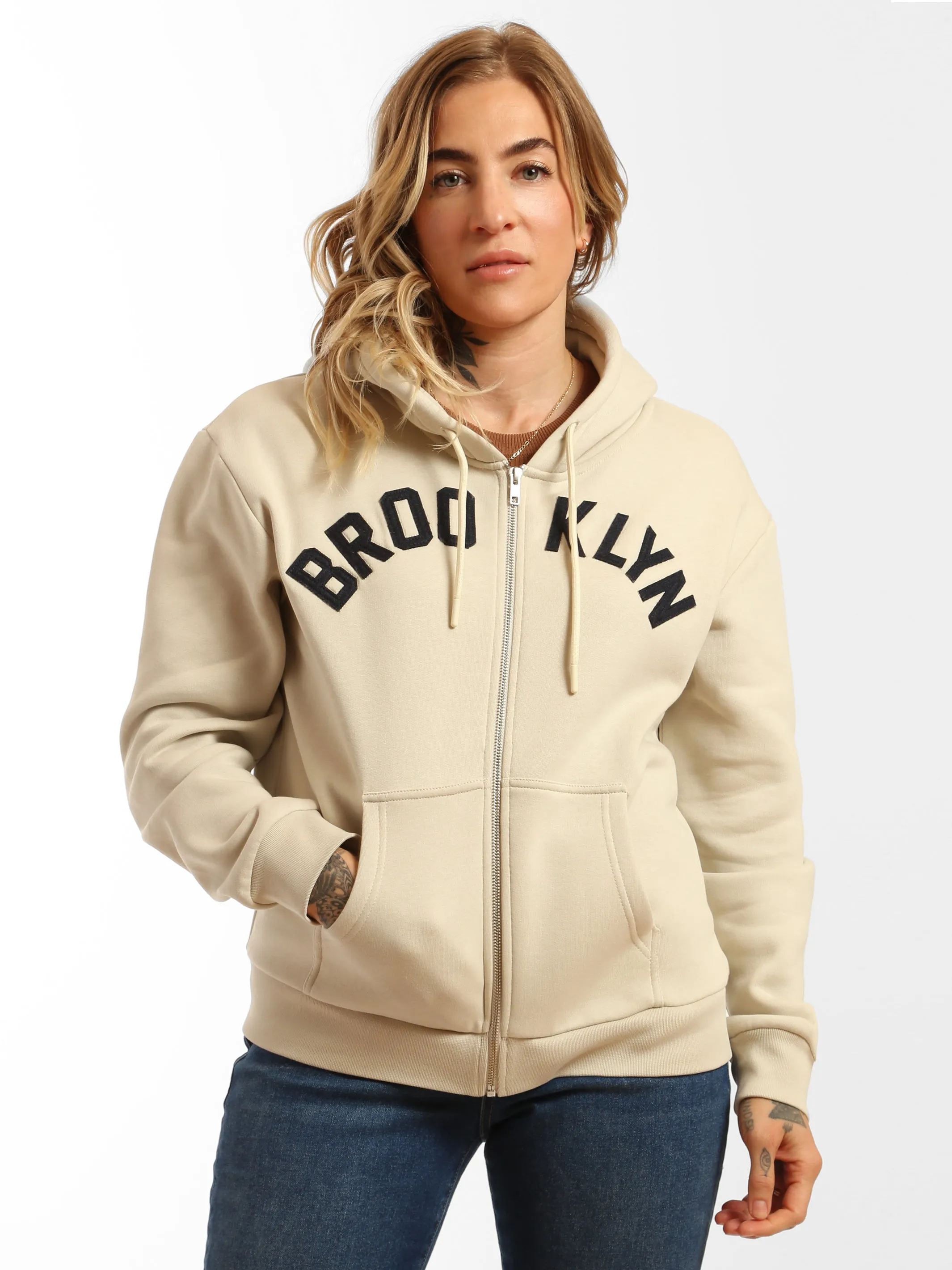 Women's Brooklyn Applique Zip Up Hoodie sold by Brooklyn Industries product image thumbnail 3