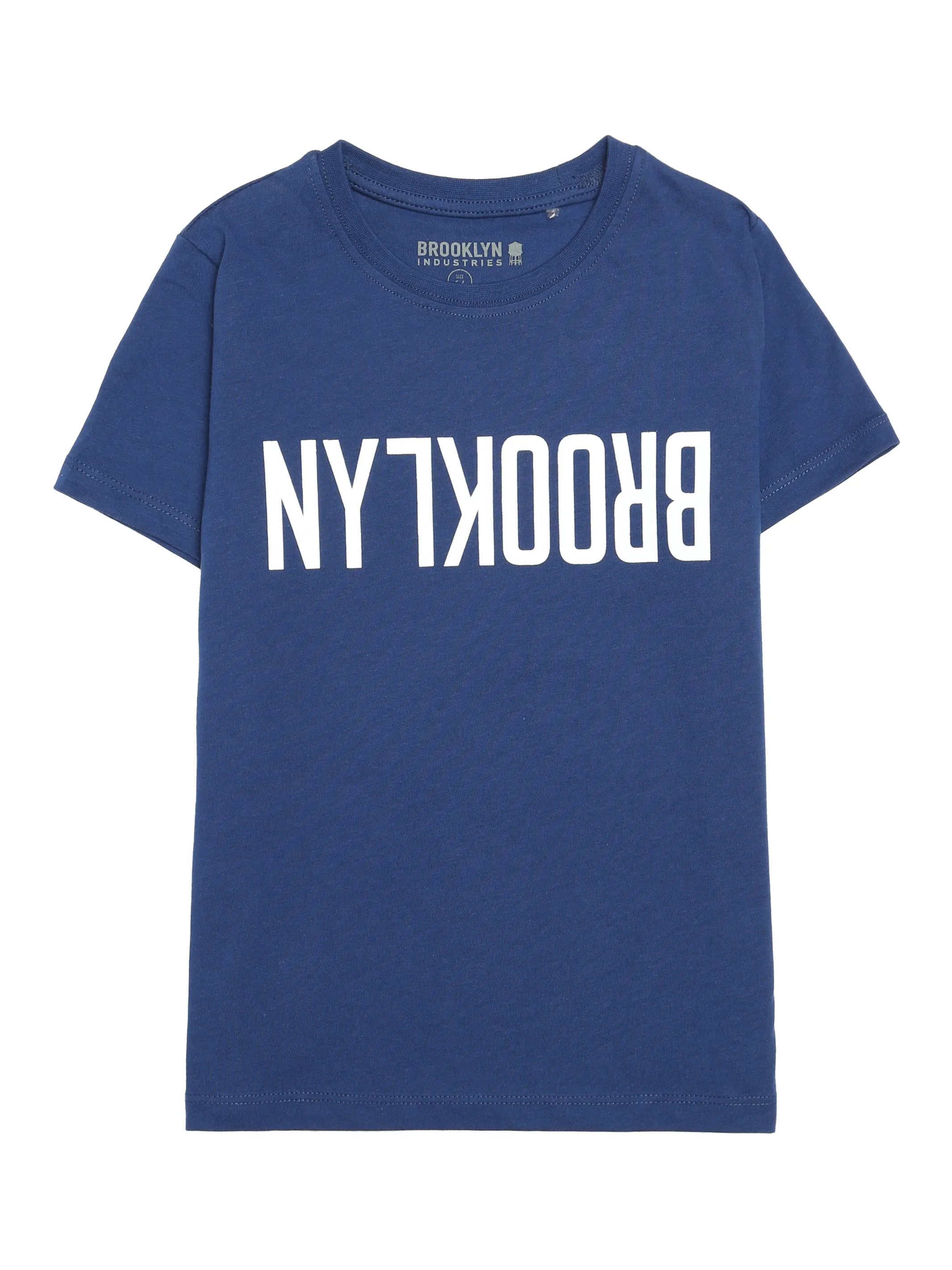 Girl's Reversed Brooklyn T-Shirt in Mood Indigo sold by Brooklyn Industries