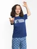 Girl's Reversed Brooklyn T-Shirt in Mood Indigo sold by Brooklyn Industries