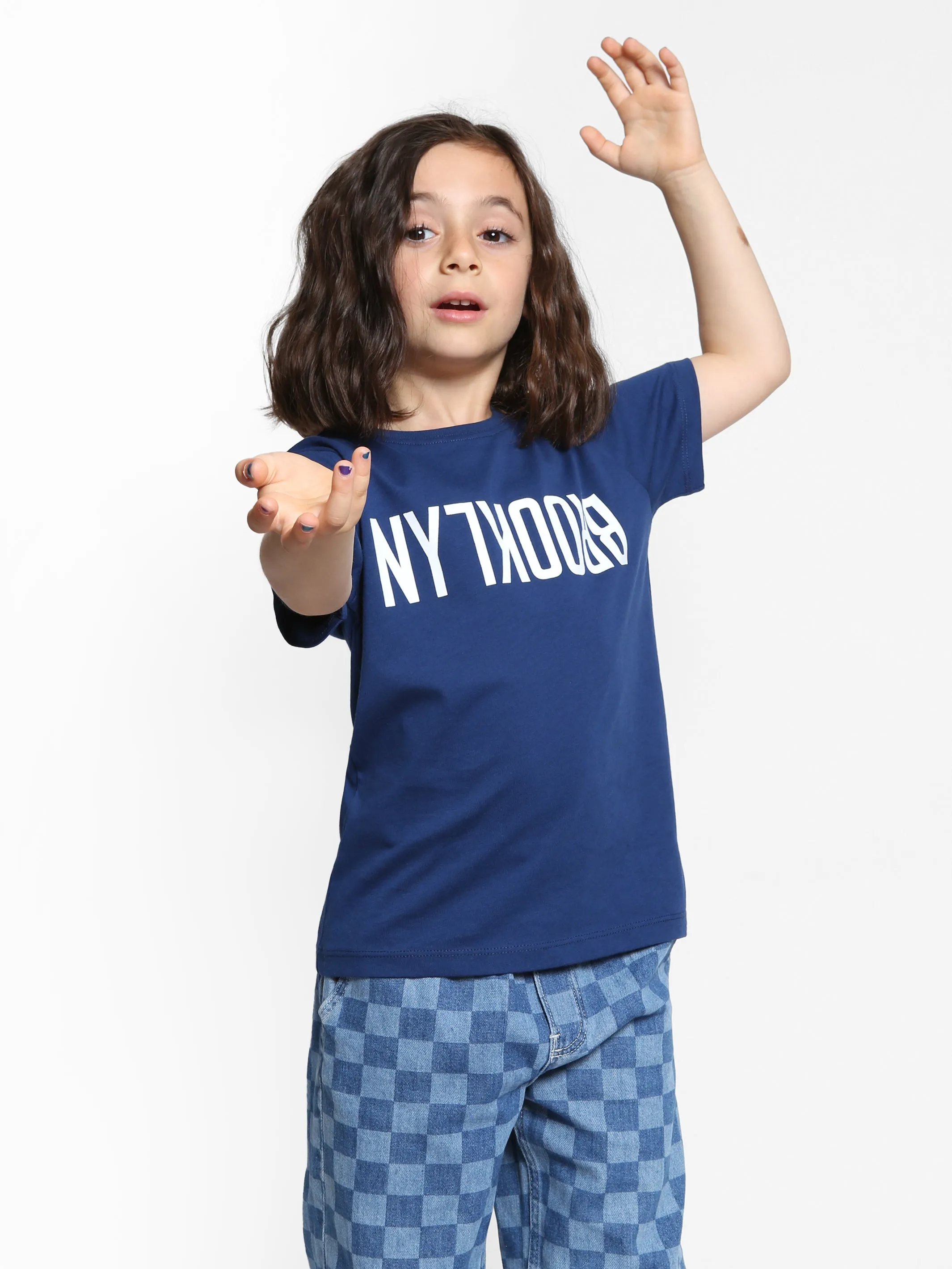 Girl's Reversed Brooklyn T-Shirt in Mood Indigo sold by Brooklyn Industries product image thumbnail 5