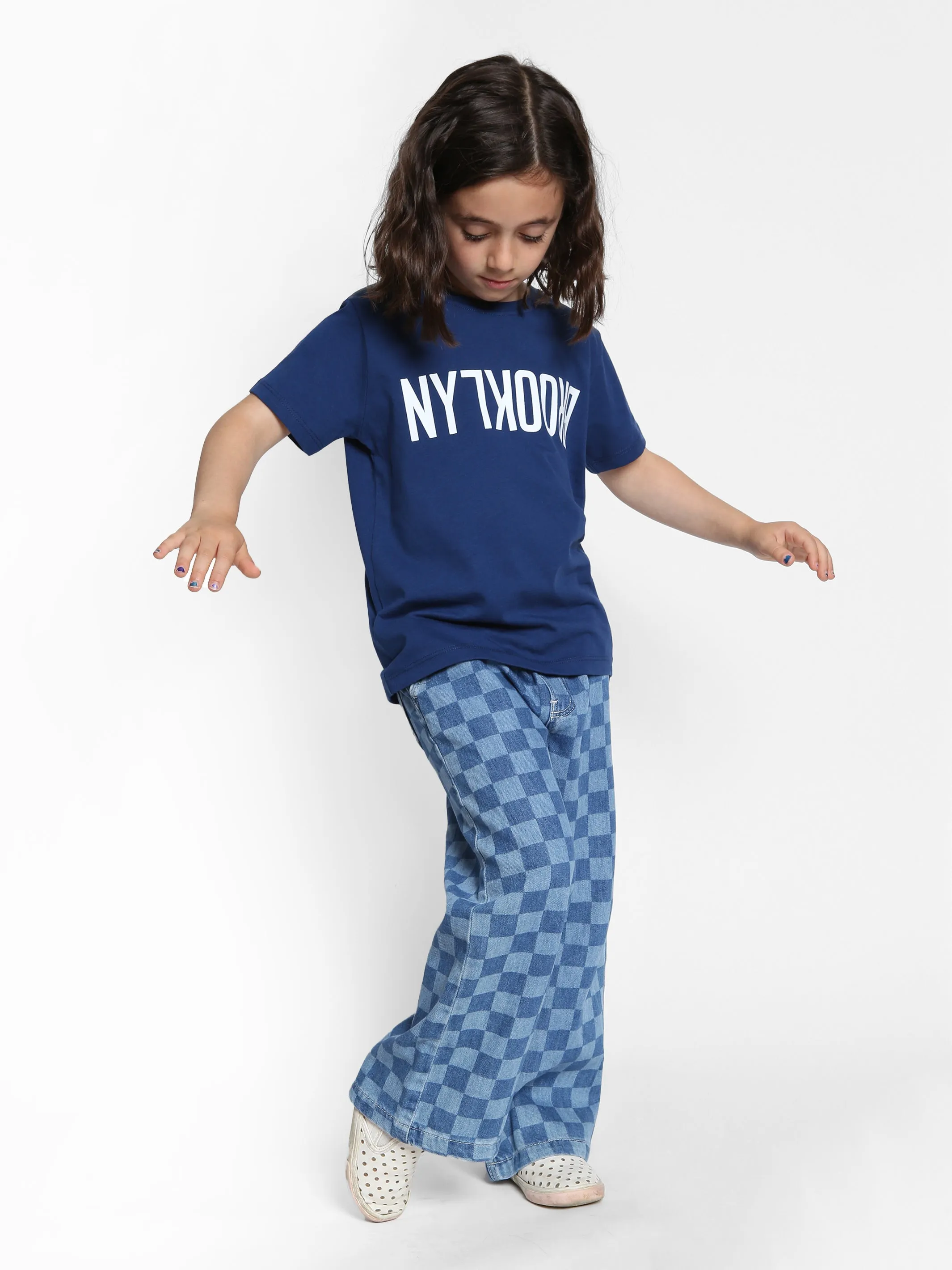 Girl's Reversed Brooklyn T-Shirt in Mood Indigo sold by Brooklyn Industries product image thumbnail 4