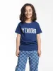Girl's Reversed Brooklyn T-Shirt in Mood Indigo sold by Brooklyn Industries