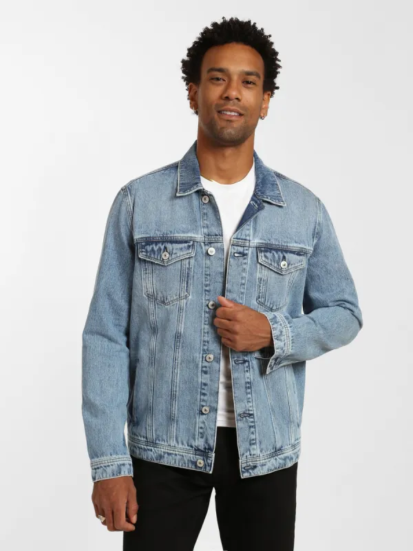Smith Denim Jacket in Mid Shaded Denim made by Brooklyn Industries