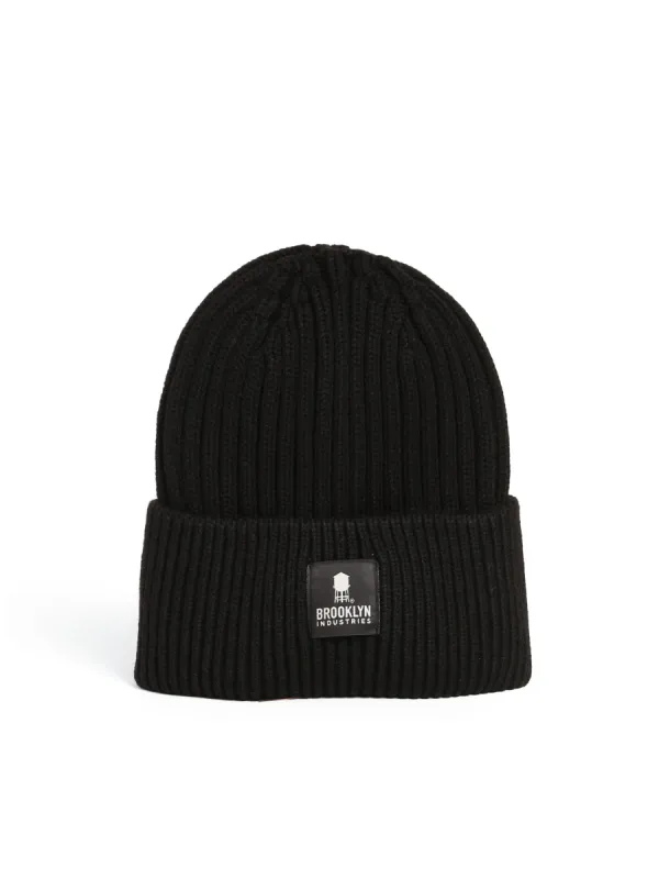 Ribbed Beanie Hat in Black sold by Brooklyn Industries