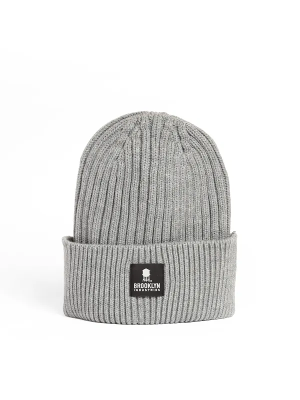 Ribbed Beanie Hat in Grey sold by Brooklyn Industries