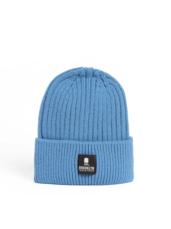 Ribbed Beanie Hat in Blue sold by Brooklyn Industries