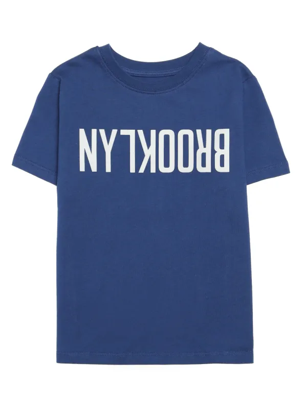 Boy's Reversed Brooklyn T-Shirt in Mood Indigo sold by Brooklyn Industries