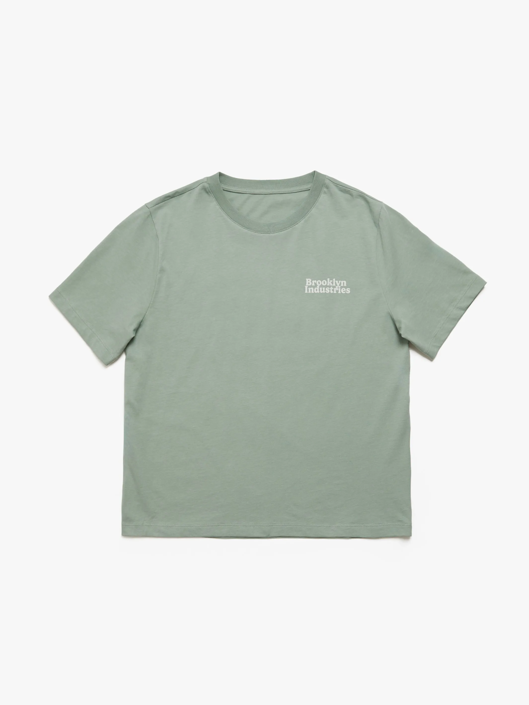 Women's NYC T-shirt in Green Milieu sold by Brooklyn Industries