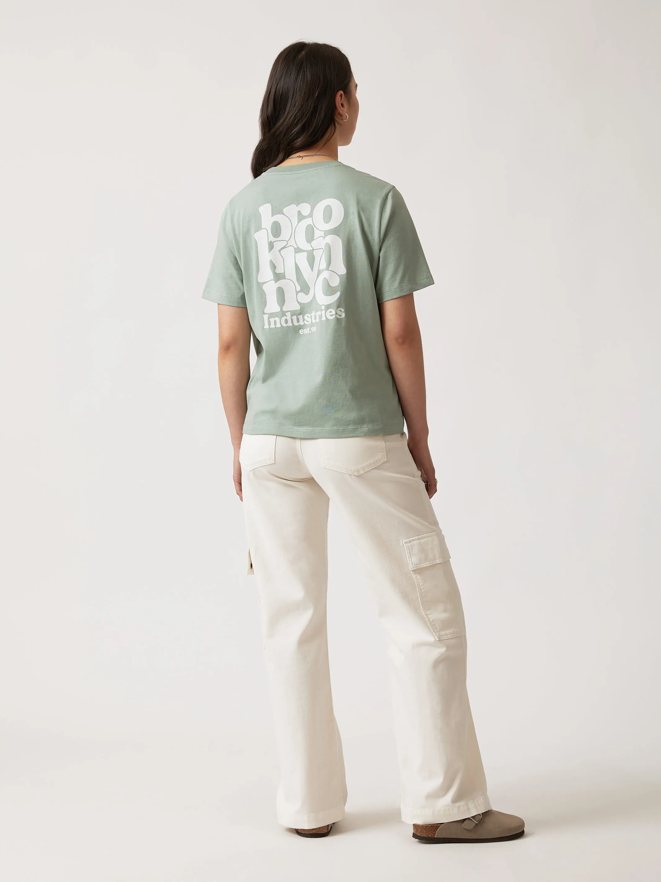 Women's NYC T-shirt in Green Milieu sold by Brooklyn Industries product image thumbnail 4