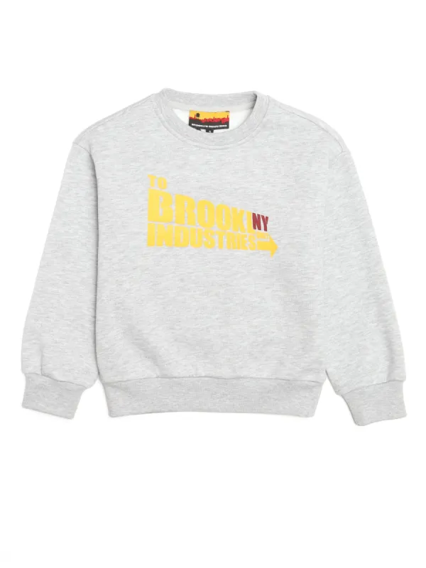 Girl's Retro Crew Neck Sweatshirt in Grey Melange sold by Brooklyn Industries