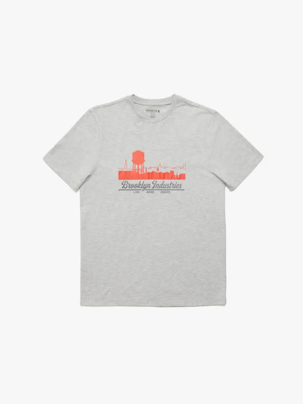 Men's Brooklyn Silhouette T-shirt in Grey Melange sold by Brooklyn Industries