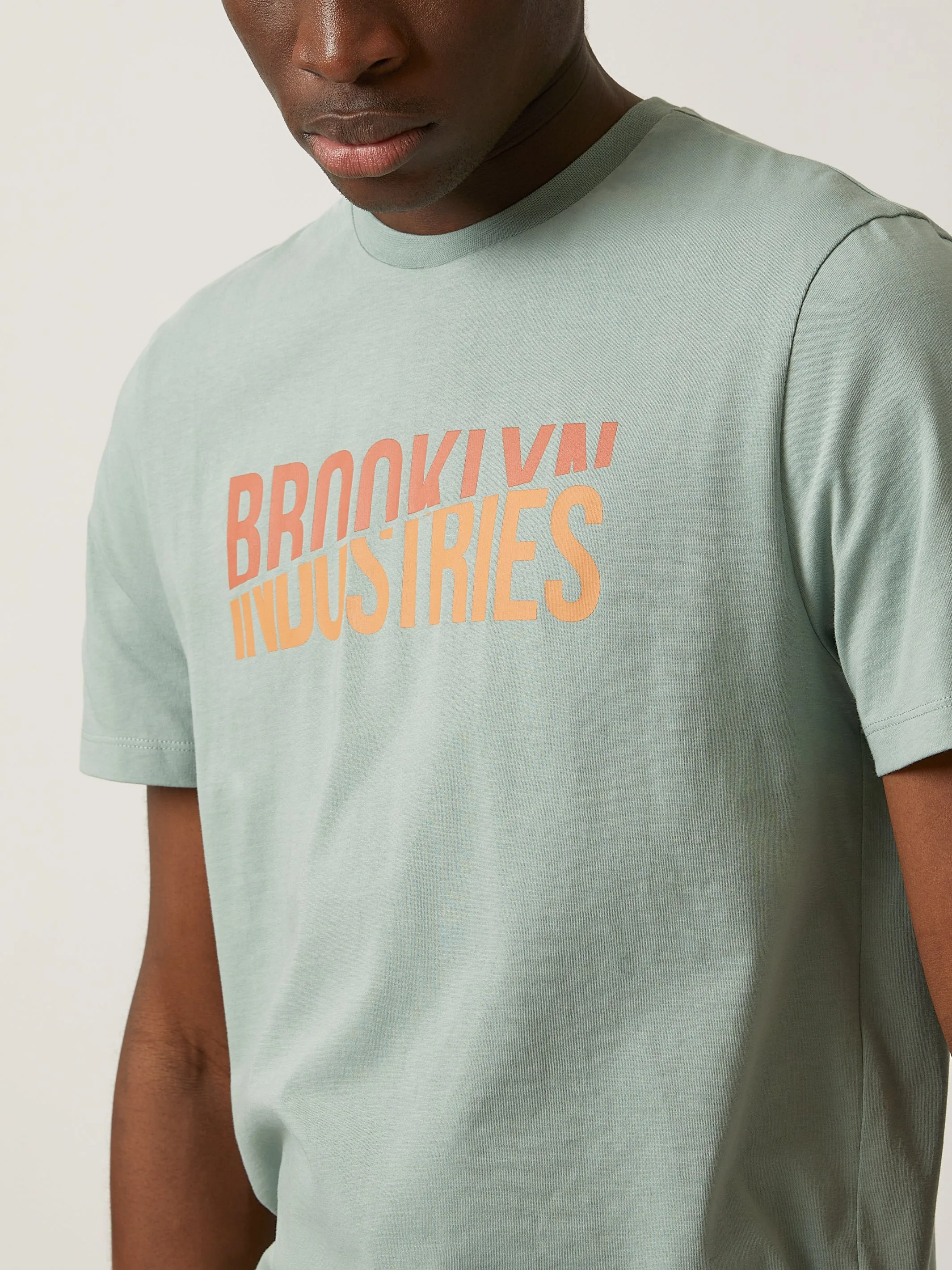 Men's Split T-shirt in Green Milieu sold by Brooklyn Industries product image thumbnail 5