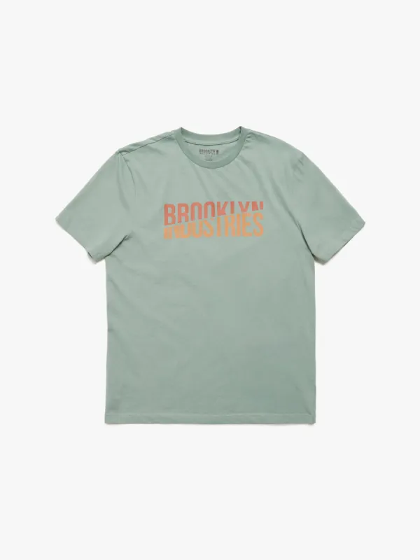 Men's Split T-shirt in Green Milieu sold by Brooklyn Industries