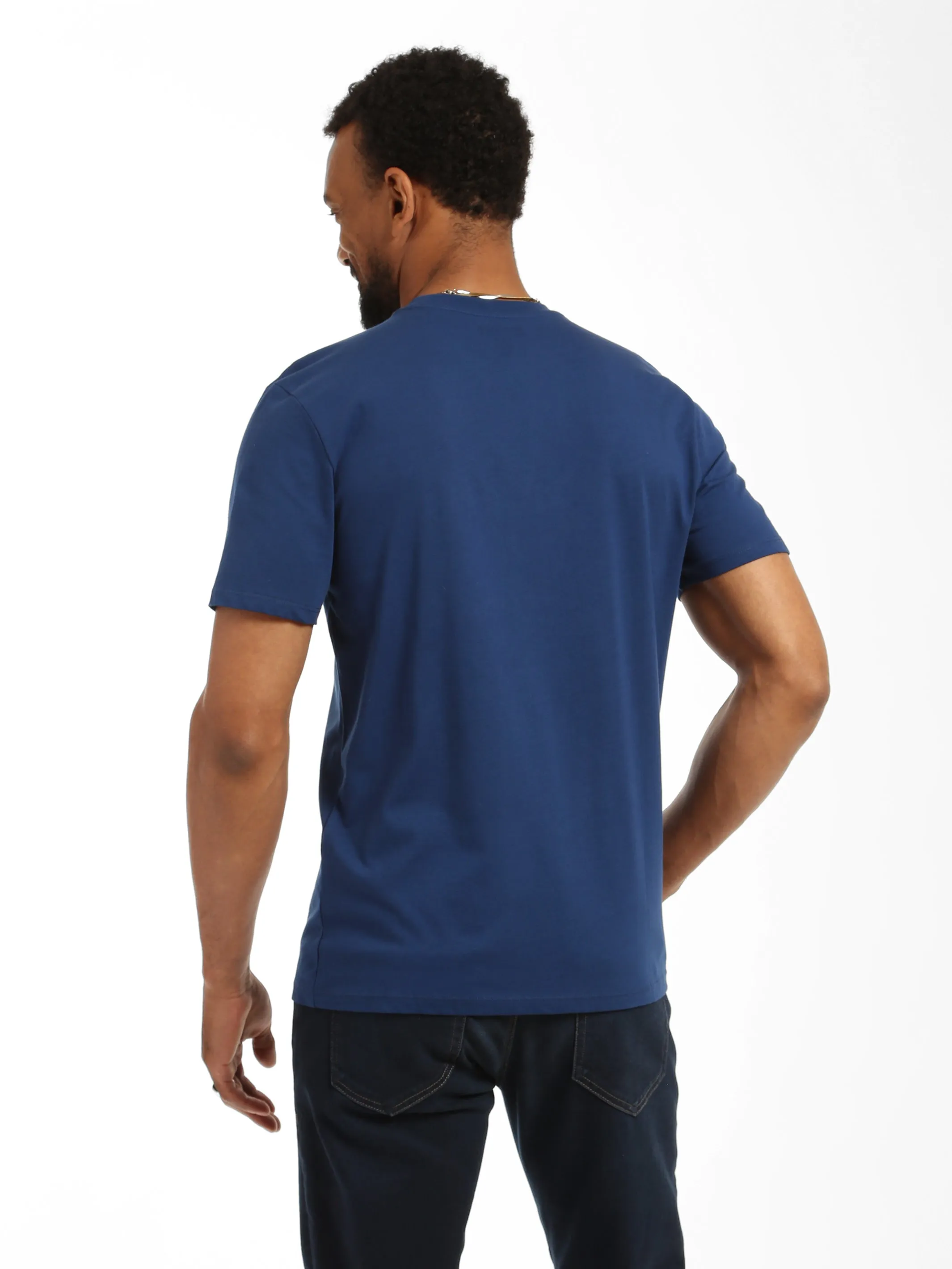 Men's Stamp T-shirt in Navy Peony sold by Brooklyn Industries product image thumbnail 4