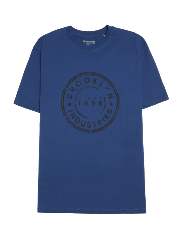 Men's Stamp T-shirt in Navy Peony sold by Brooklyn Industries