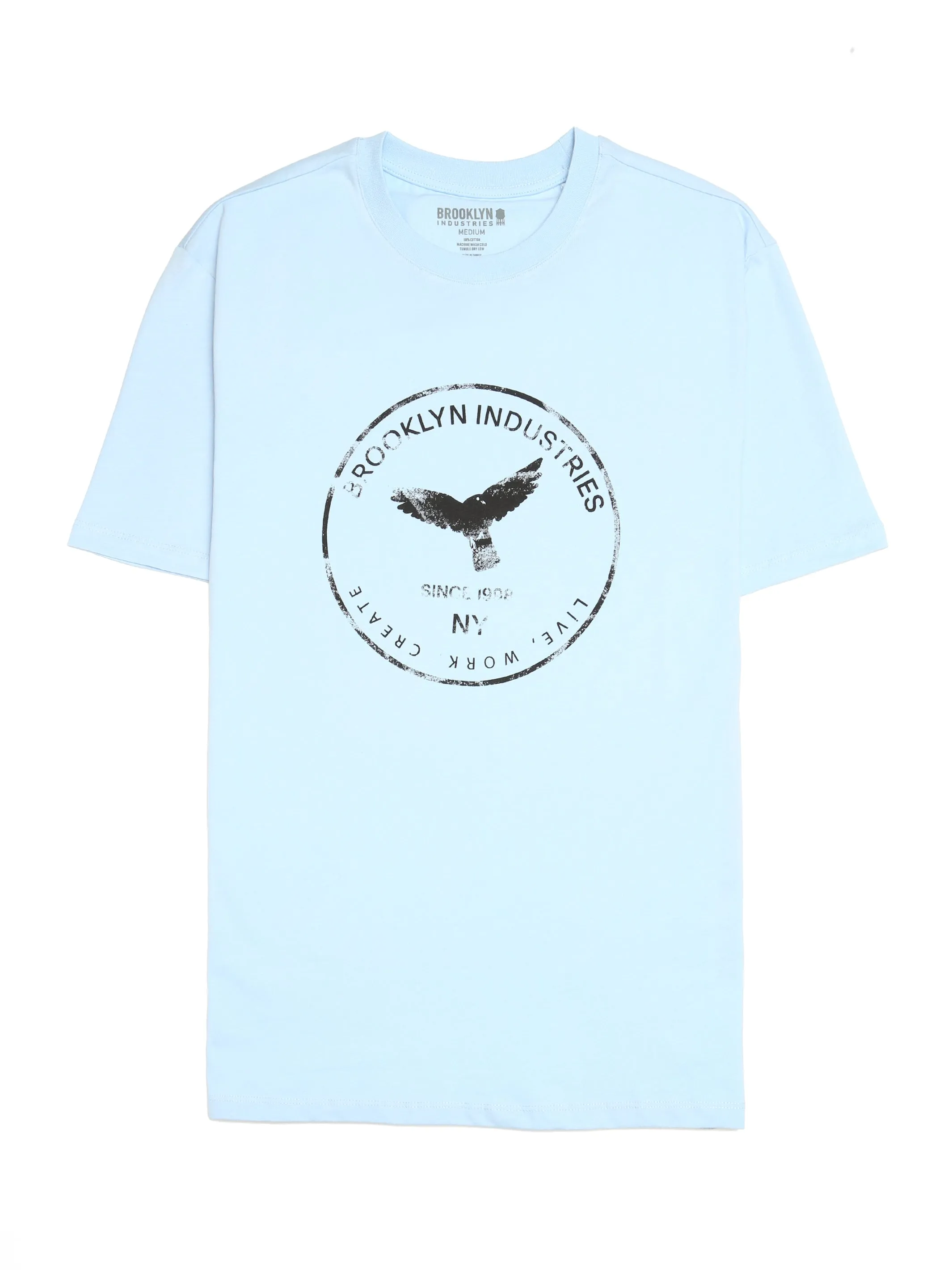Men's Eagle Stamp T-shirt in Cerulean sold by Brooklyn Industries