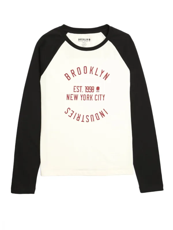 Women's Raglan Long Sleeve T-shirt in Antique White sold by Brooklyn Industries