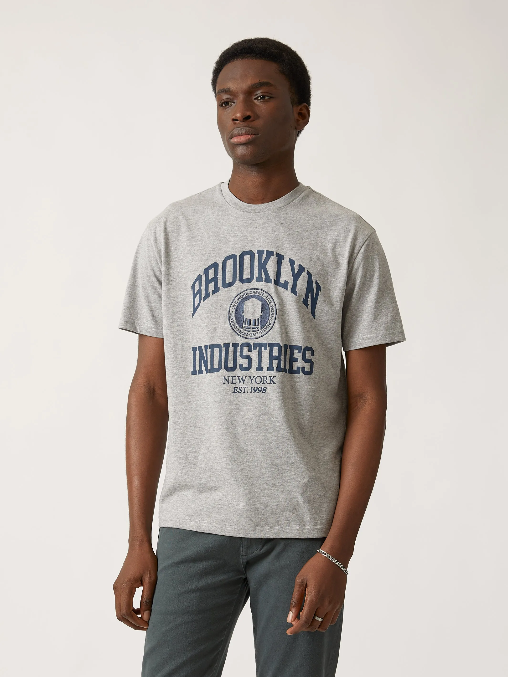 Men's Brooklyn Industries Heritage T-shirt in Grey Melange sold by Brooklyn Industries product image thumbnail 4