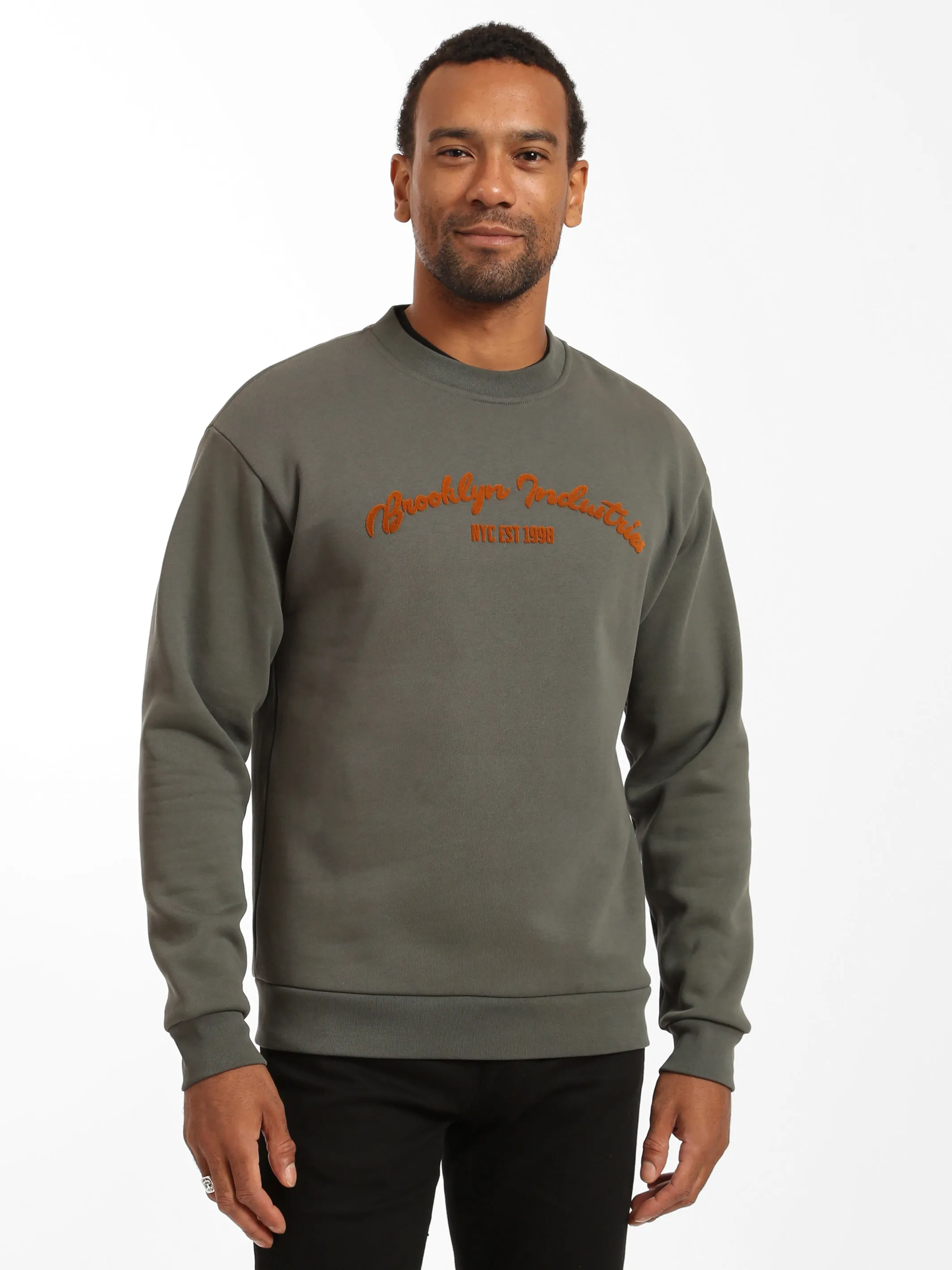 Men's BKI 1998 Crew Neck Sweatshirt in Climbing Ivy sold by Brooklyn Industries product image thumbnail 3