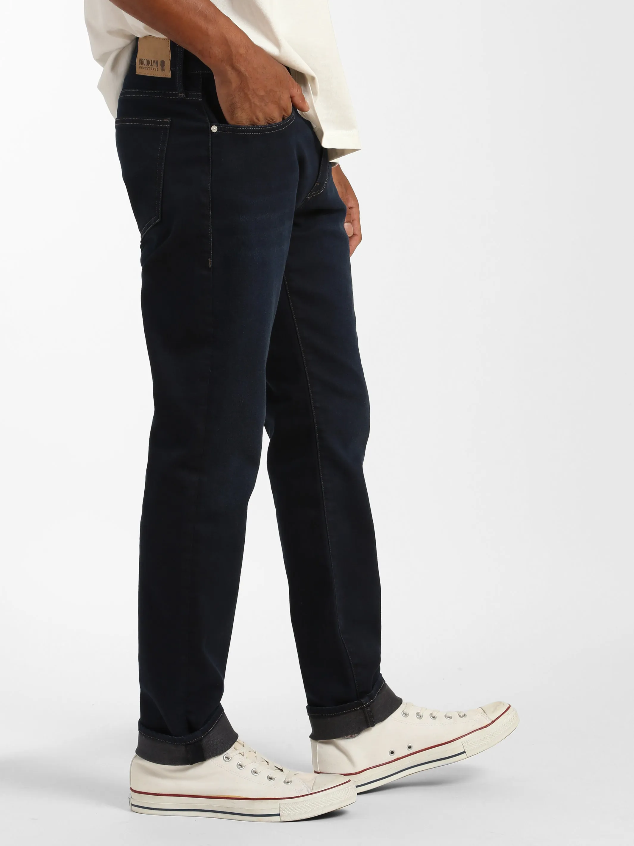 Bedford Slim Leg Jeans in Rinse Brushed Denim sold by Brooklyn Industries product image thumbnail 4